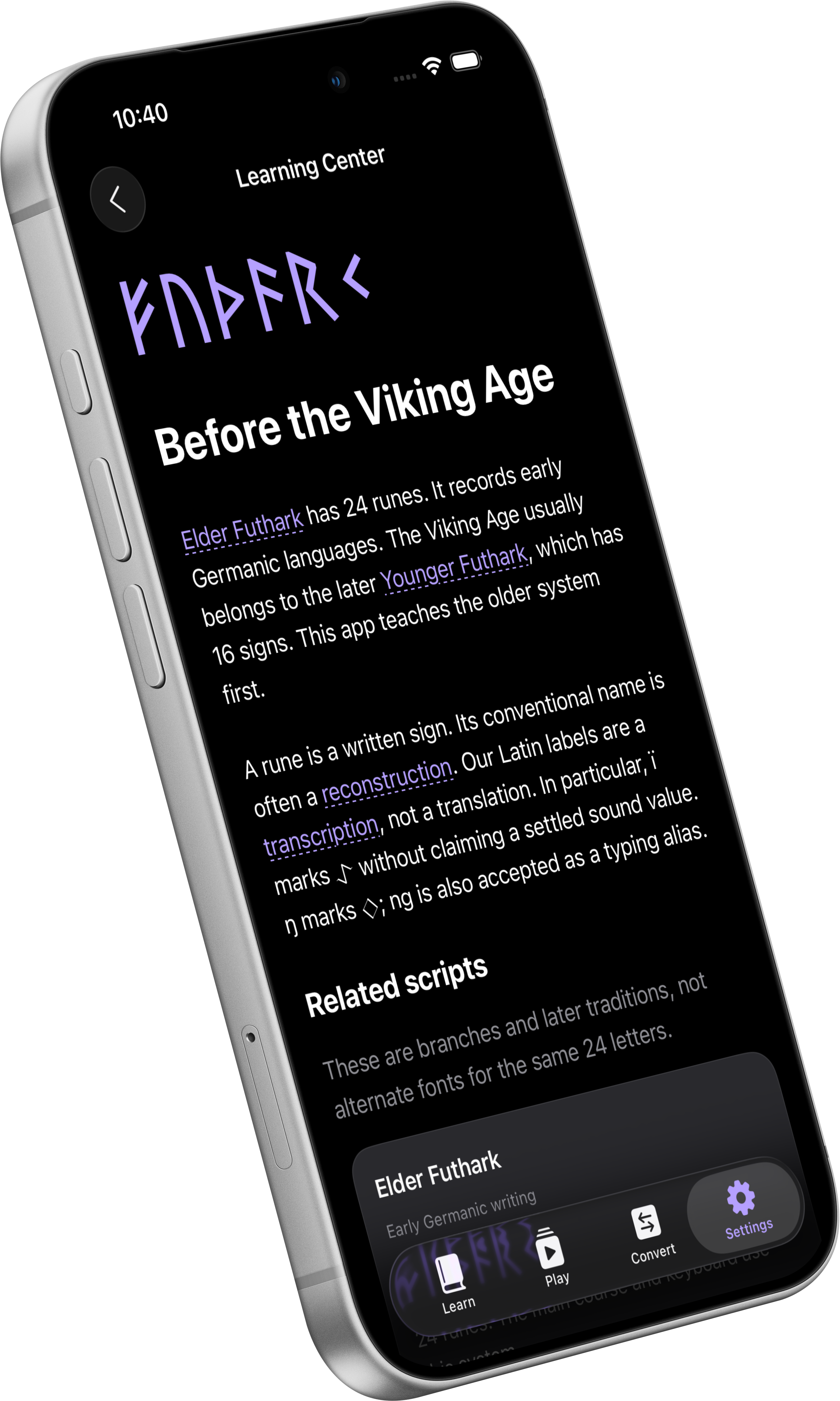 Futhark Pro: See where the runes were used.